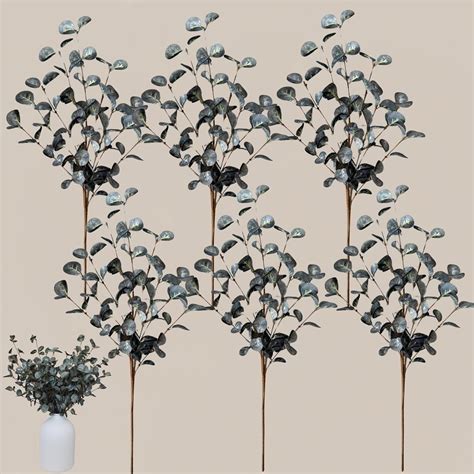 Fake Flowers Silk 10 Stems With Eucalyptus, Faux Flowers For Vase ...
