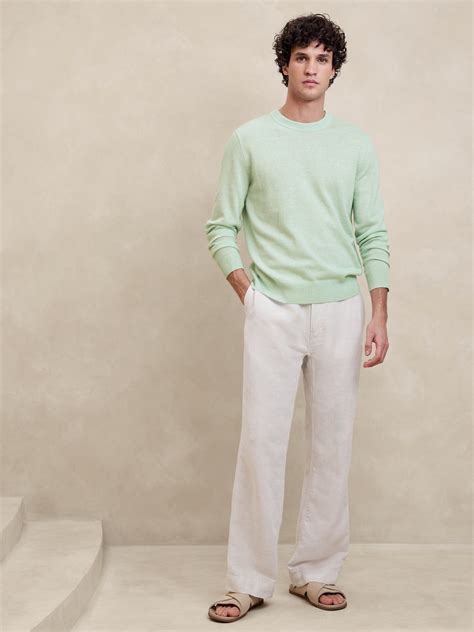 Cashmere-Linen Crew-Neck Sweater | Banana Republic