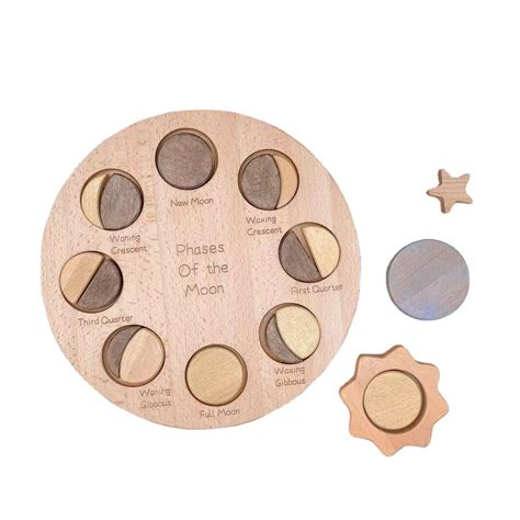 Wooden Moon Phase Puzzle Board Phases Of The Moon Lunar Phase Moon ...