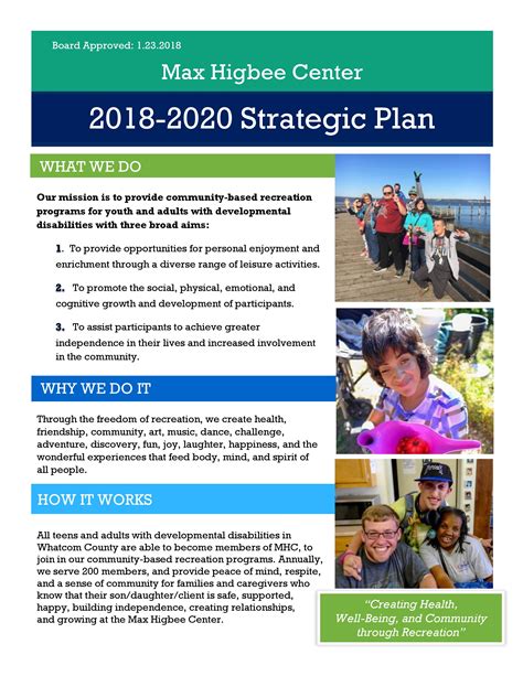 Strategic Plan | Max Higbee Center