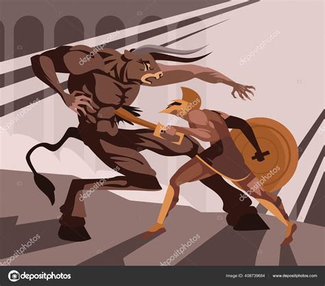 Theseus And The Minotaur Cartoon