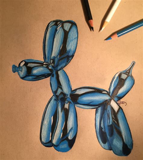 Drawing of a balloon dog in prismacolor pencils | Easy animal drawings ...