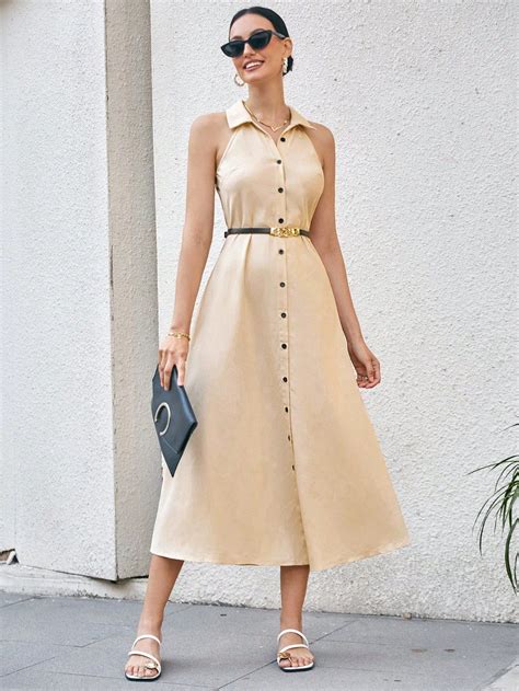 Sleeveless Shirt Dress | Sleeveless shirt dress, Women clothes sale ...