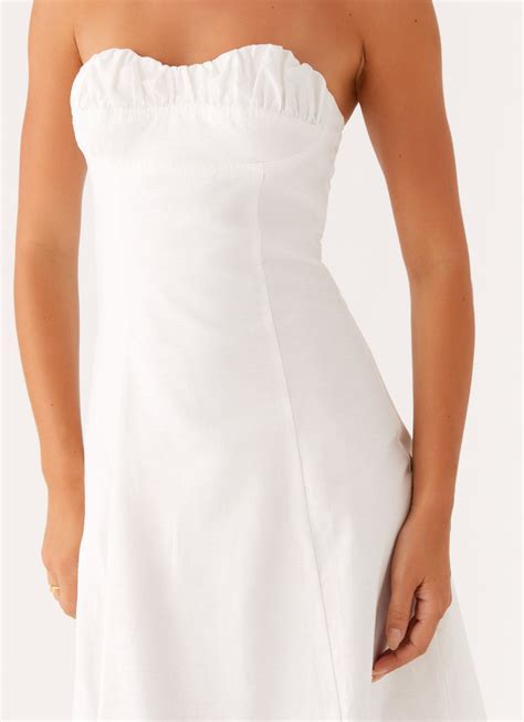Tayla Linen Maxi Dress - White – Peppermayo US