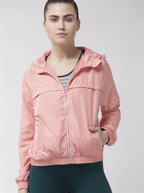 Buy FOREVER 21 Women Pink Solid Hooded Bomber Jacket - Jackets for ...