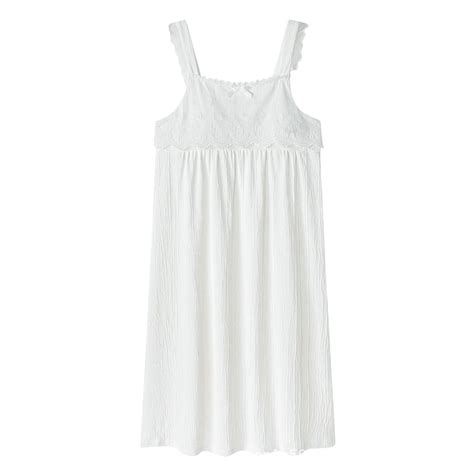 Wioihee Women's Sling Lace Nightdress Sexy Spaghetti Strap Bowknot Home Nightgown Temptation ...