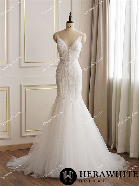 Spaghetti Lace Strap Mermaid Wedding Dress Wholesale