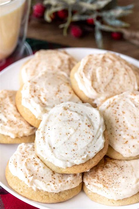 Eggnog Cookies - with Creamy Eggnog Frosting - Just so Tasty