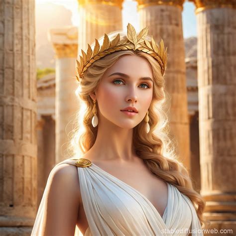 Aphrodite in Greek Temple | Stable Diffusion Online