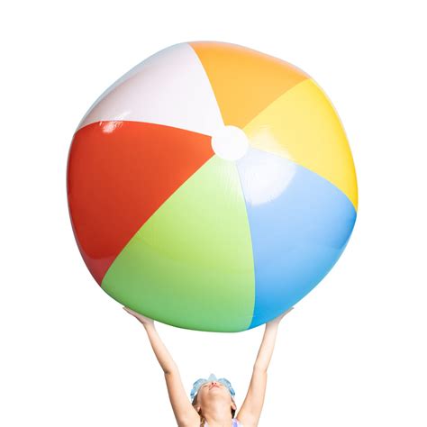Buy Top Race 5' Large Beach Balls - Giant Rainbow Color, Oversized Blow Up Plastic Game for Kids ...