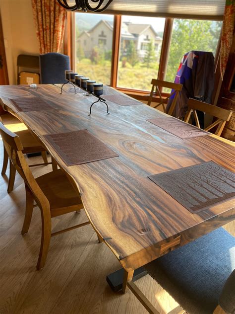 Acacia dining table, wood dining table, live edge table, living room ...