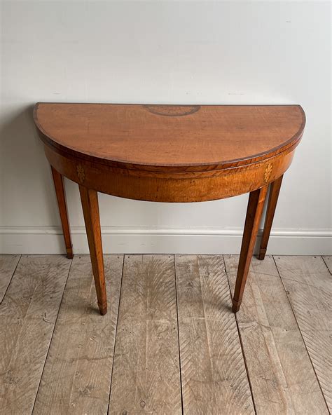 Antique card table, demi-lune card table, cedar card table, 18th ...