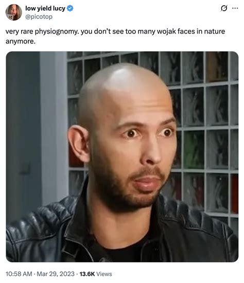very rare physiognomy. you don't see too many wojak faces in nature ...