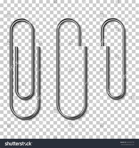 Metal Paper Clips Isolated Attached Paper Vectores En Stock 529335778 ...