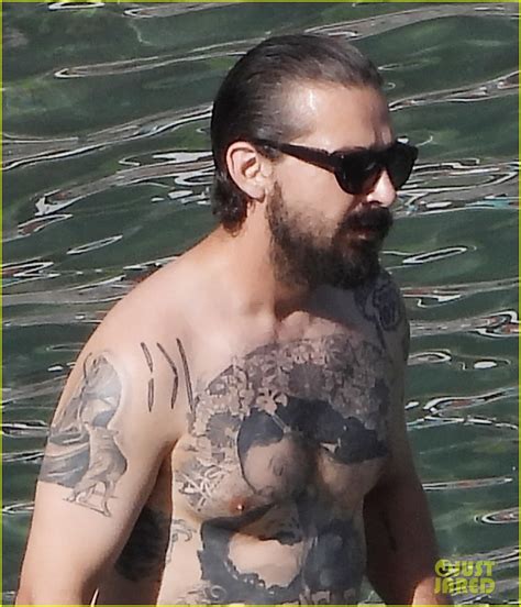 Shia LaBeouf Puts Tattoos on Display During Shirtless Beach Day in ...