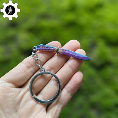 Mini Metal CS Karambit M9 Classical Knife Bowie Knife Keychains ...