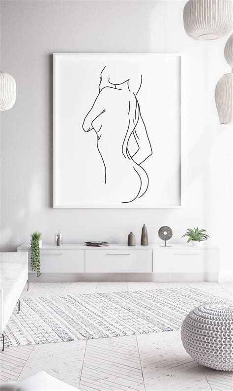 Printable Abstract Nude Art Women Minimalism Female Sensual | Etsy
