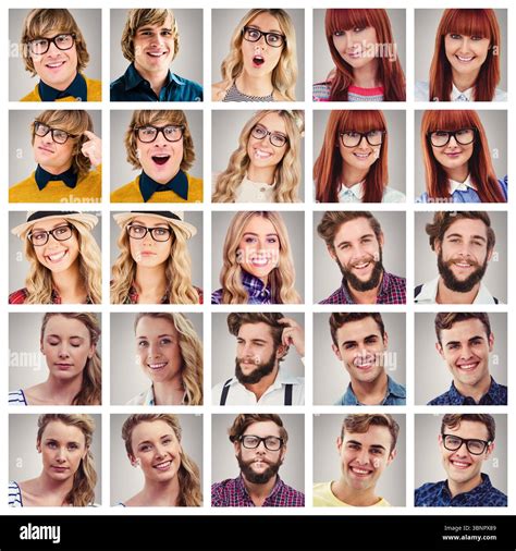 People collage portrait 5x5 Stock Photo - Alamy