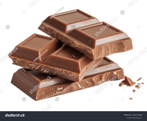 Dark Chocolate Chunks Isolated On White Stock Photo 2481349099 ...