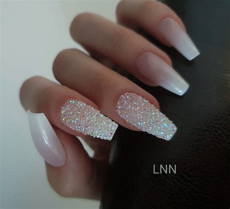 White Glitter Ombre Nails