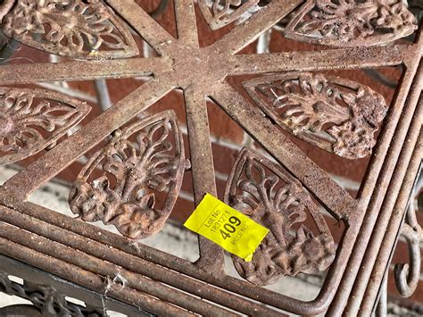 Lot - Cast iron plant stand