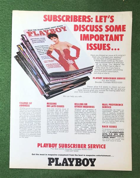 Vintage 1970s magazine ad PLAYBOY subscription "Discuss Issues" Joan ...