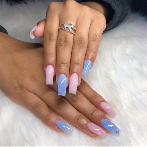 40 cute pink blue gender reveal nail ideas – Artofit