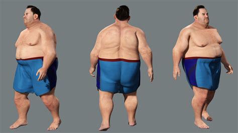 Fat Man naked and clothed - Superhive (formerly Blender Market)