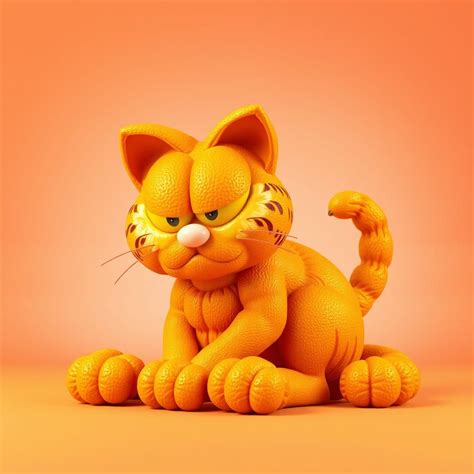Orange Garfield Cat in Vibrant CGI Style - AI Art
