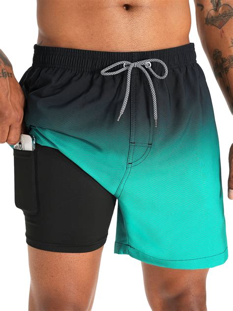 APTRO Mens Swim Trunks With 2 in 1 Compression Liner 5.5"Board Shorts ...