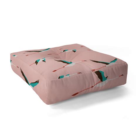 Flamingo Pink Floor Pillow Square Holli Zollinger
