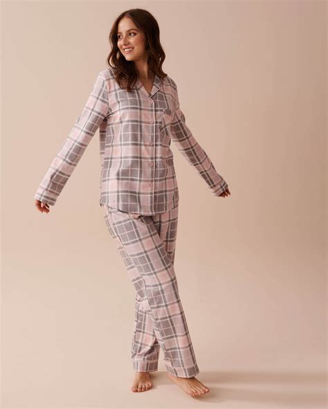 Grey & Pink Plaid Flannel PJ Set | la Vie en Rose