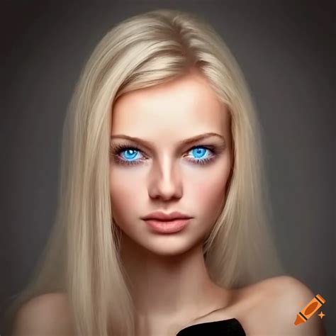 Beautiful blonde French woman with blue eyes on Craiyon