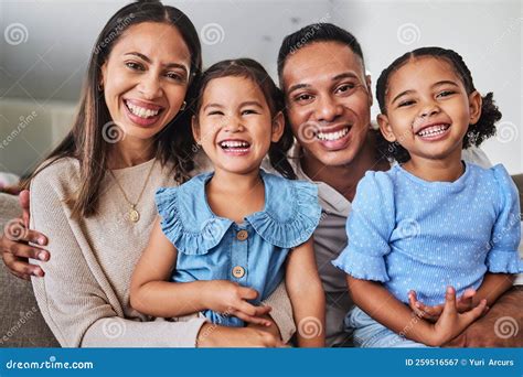 Family, Love and Happy Home with Mother, Father and Children Bonding on ...