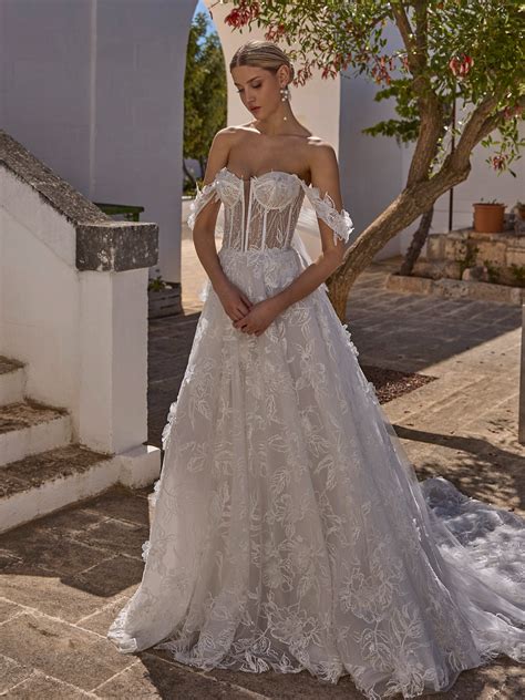 JASMINE Romantic Off-the-Shoulder Wedding Dress - A-Line Bridal Gown Sweetheart | Bridal Space