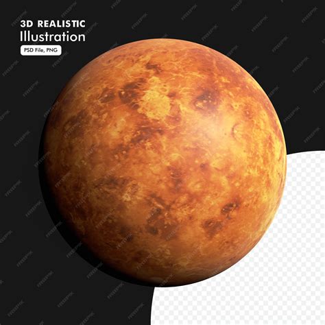 Premium PSD | Isolated realistic venus surface illustration