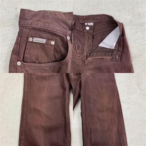 90年代 USA製 Calvin Klein Jeans カルバンクラインジーンズ テーパード ハイウエスト カラーデニムパンツ メンズW32 ...