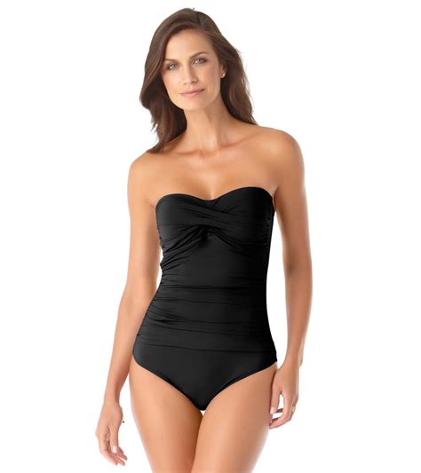Anne Cole Women's Live In Color Bandeau One Piece Swimsuit at ...