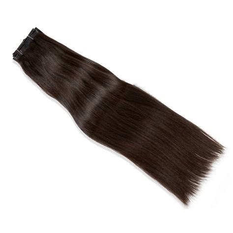 Satin Strands Dark Brown 18 Inch Seamless Clip-in Hair Extensions ...