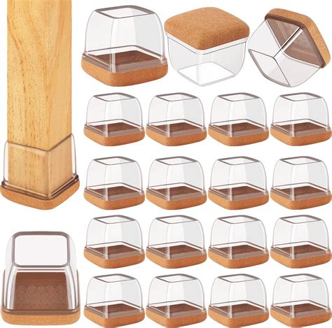 24 Pack Chair Leg Floor Protectors for Hardwood Floors - Square ...