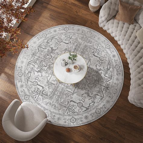 jinchan Round Rug 7ft Washable Area Rug Vintage Floor Mat Kitchen ...