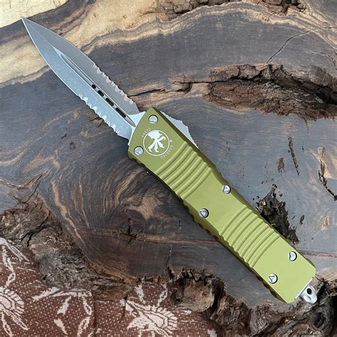Microtech Combat Troodon D/E OD Green Apocalyptic Serrated 142-11APOD ...