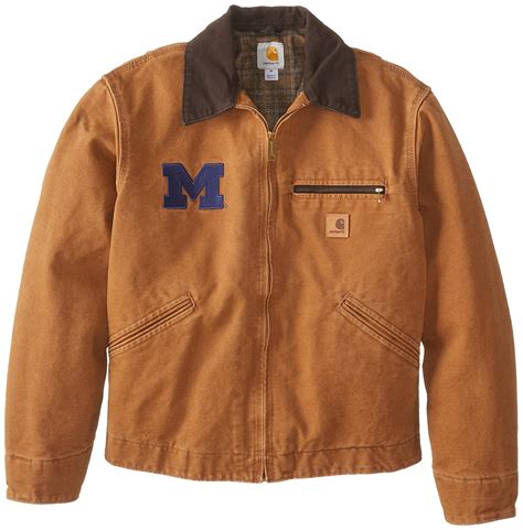 NCAA Michigan Wolverines Men's Sandstone Detroit Jacket, Carhartt Brown ...