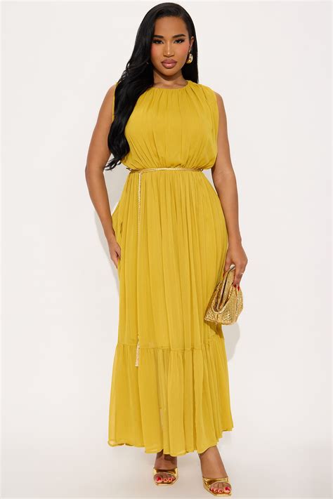 Call It Classy Chiffon Maxi Dress - Mustard | Fashion Nova