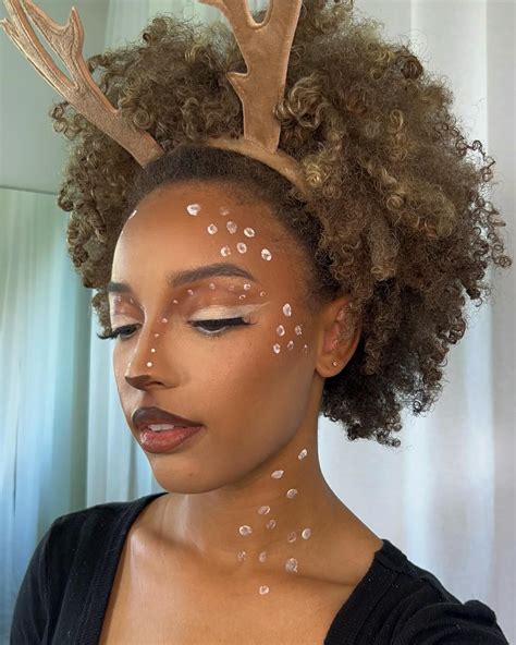 Deer Halloween Makeup/Babmi costume , this took me a total of one hour ...