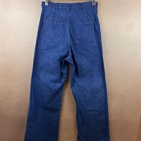 VTG 60s US Navy Denim Dungarees Flared Button Fly Trousers 30x31 - Etsy