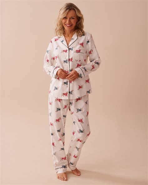 Dachshund Print Flannel PJ Set | la Vie en Rose