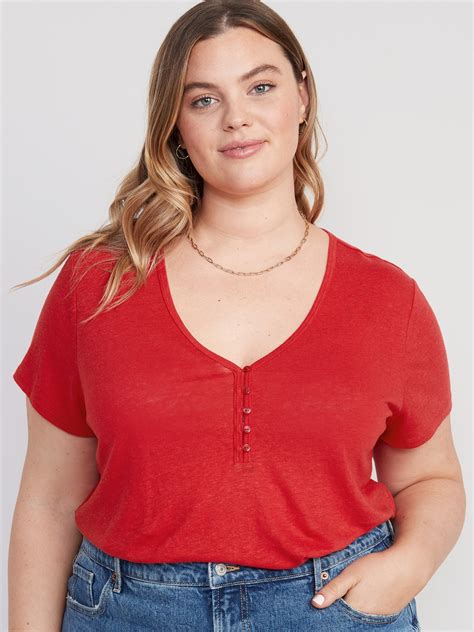 Womens Henley Shirt Linen at Daryl Hudson blog