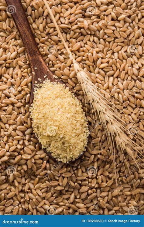 Raw Broken Wheat or Daliya or Dalia, Selective Focus Stock Image ...
