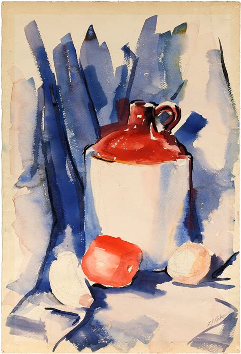 Still Life Jug and Fruit Digital Artwork Downloadable Wall Art Downloadable Watercolors Pen and ...